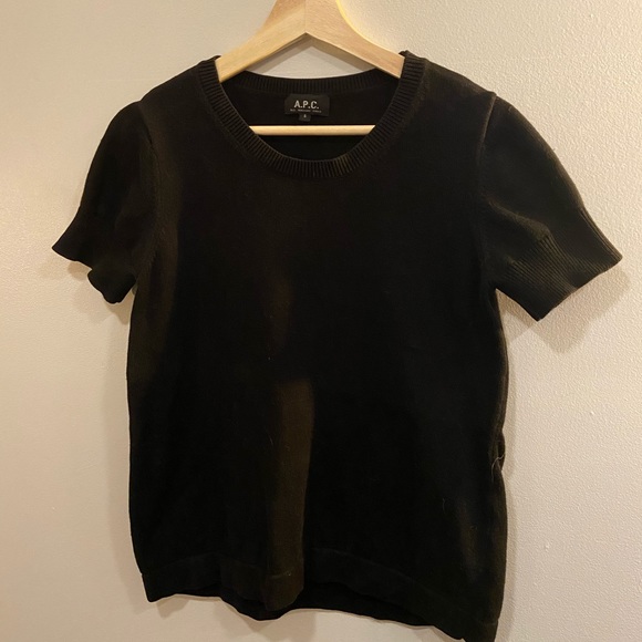 APC Black Knit Short Sleeve Sweater - Picture 1 of 3